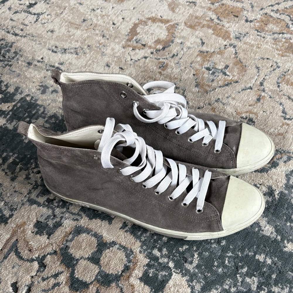 Prada Suede Gray and Cream Sneakers